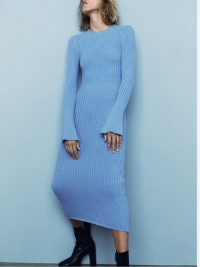 Blue Zara Sweater Dress for Sale up to 90% Off: Poshmark